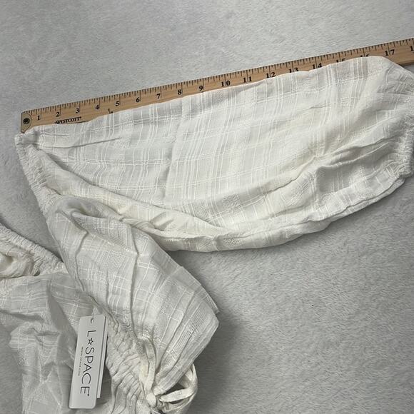 NWT L*Space Farryn‎ Top White Puffy Smocked Crop Top - Picture 13 of 16